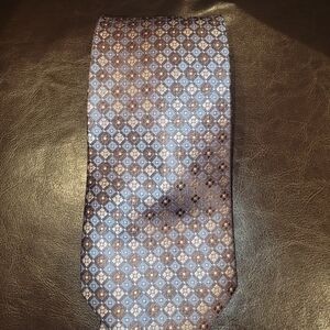 Pronto Uomo Geometric Brown and Gray Tie